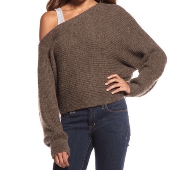 Free People Sweaters - free people | off shoulder oversized brown dolman sweater